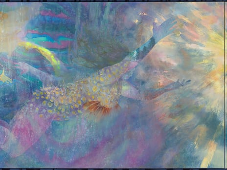 Firelei Báez, «Muzidi Calabi Yau Space (or a matter of navigation)» (utsnitt), 2022 Firelei Báez, «Muzidi Calabi Yau Space (or a matter of navigation)»