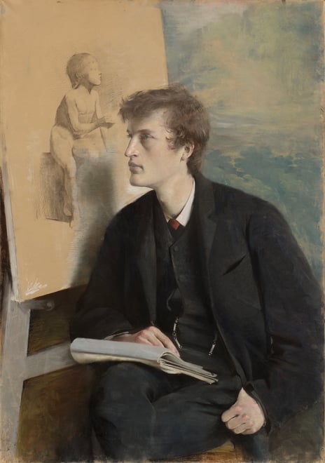 Asta Nørregaard, "Portrait of Edvard Munch", 1885.
