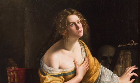 Artemisia Gentileschi, «Maria Magdalena» (utsnitt), ca. 1615–1617.