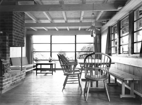 Wenche og Jens Selmer, Strandhus, interiør, 1965.