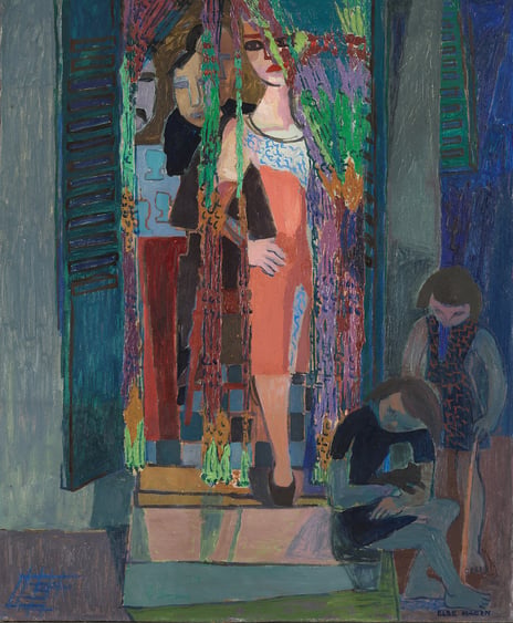 Else Hagen, "The Pearly Gates", 1950 Oil painting