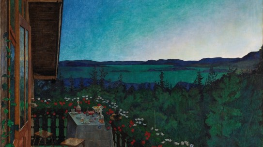 Harald Sohlberg, «Sommernatt», 1899 Veranda med utsikt over sommernatten
