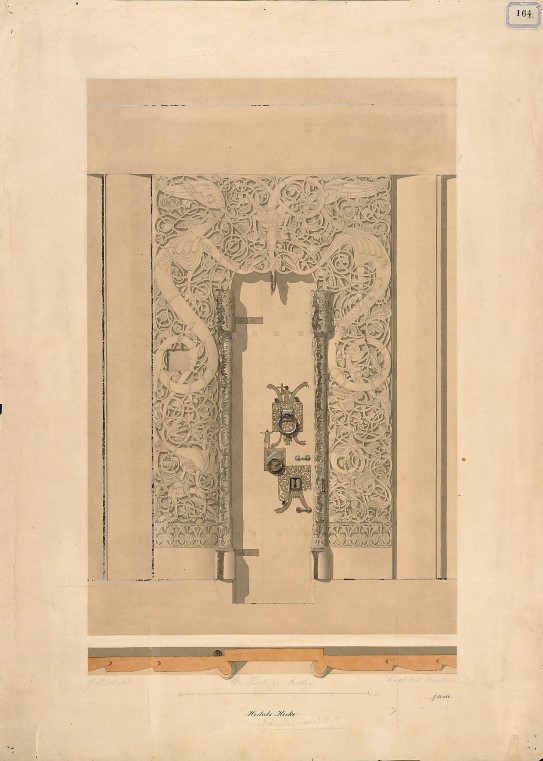 Georg Andreas Bull, «Hedalen stavkirke», (1854). Riksantikvaren.