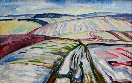 Edvard Munch, «Snølandskap fra Thüringen», 1906. Thielska Galleriet, Stockholm.