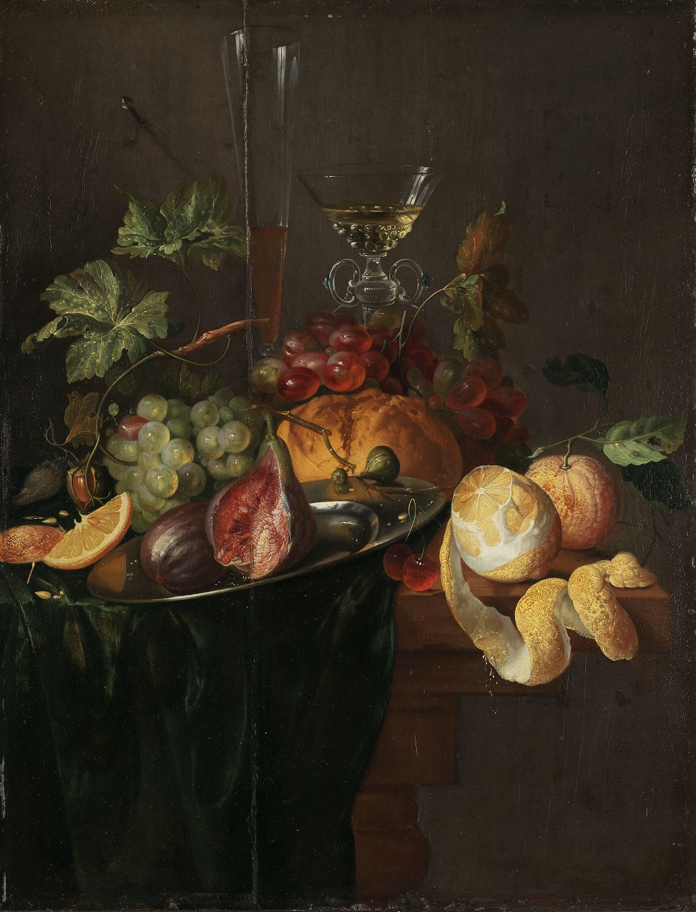 Davidsz. de Heem, «Frukt og vin, maleri», mellom 1636 og 1663.