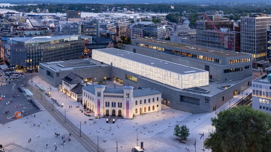Fotografiet viser Nasjonalmuseet fra lufta