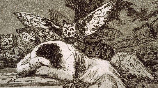 Francisco de Goya, «Når fornuften sover, kommer monstrene», mellom 1797 og 1799.