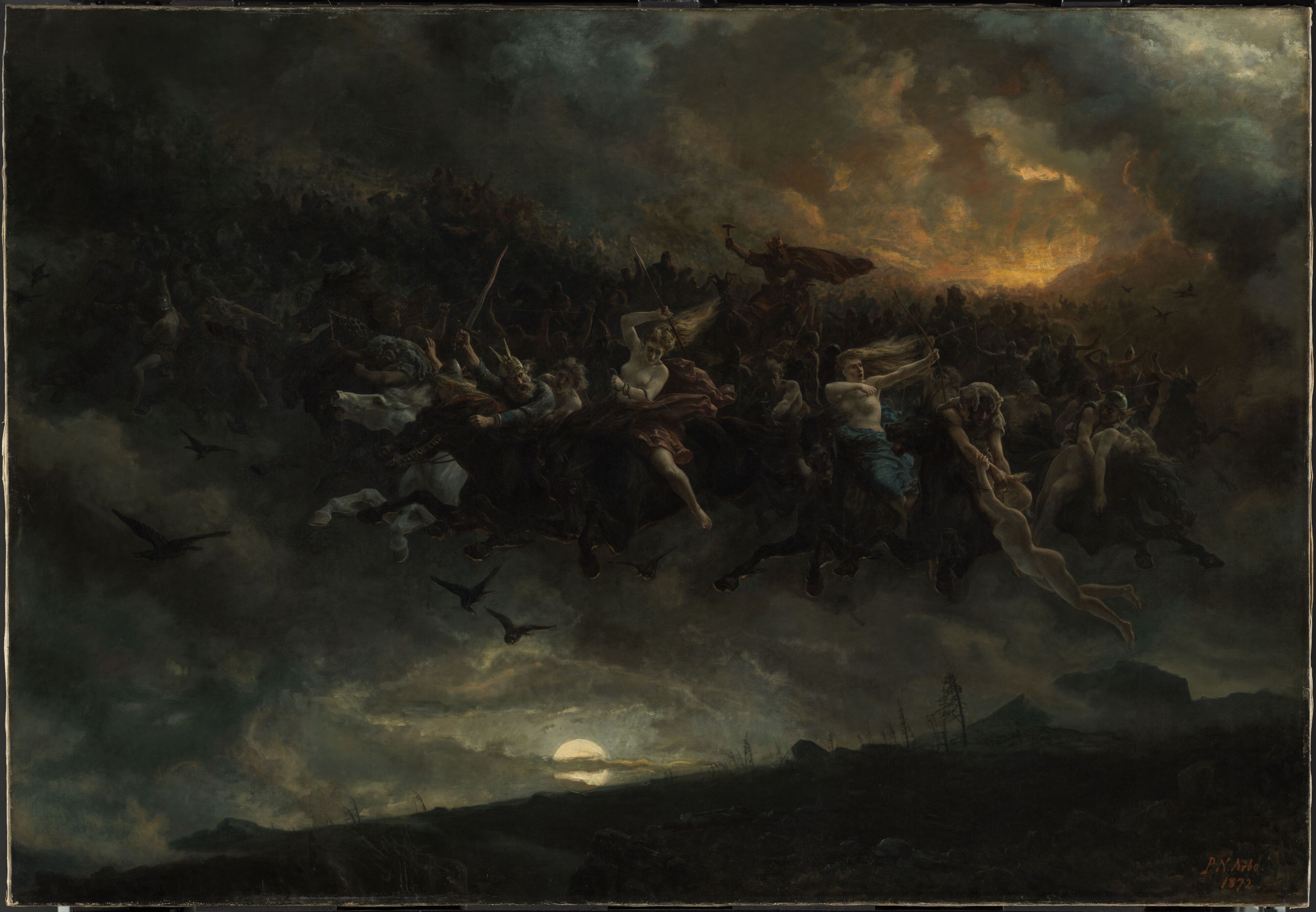 ​​Kaffe og et kunstverk: «Åsgårdsreisen» av Peter Nicolai Arbo
