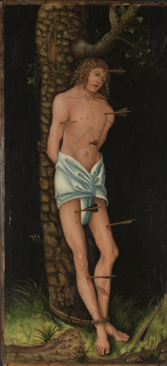 Cranach, hans skole (etter tradisjon). «Den hellige Sebastian». 1543