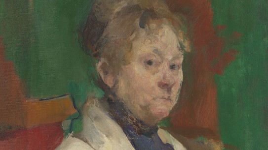 Harriet Backer, «Selvportrett» (utsnitt), 1910 Selvportrett oljemaleri Harriet Backer