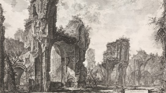 Giovanni Battista Piranesi, «Ruinene av Xystus, den store salen i Caracallas termer», trykket mellom 1800 og 1807.