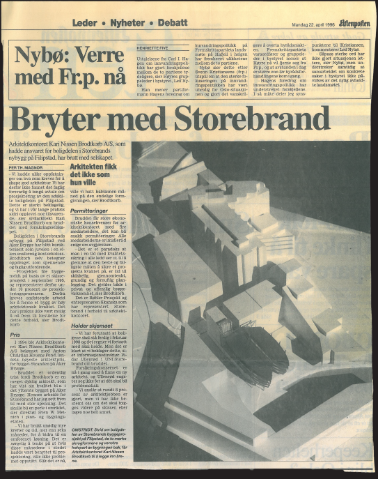 Aftenposten, 22. april 1996.