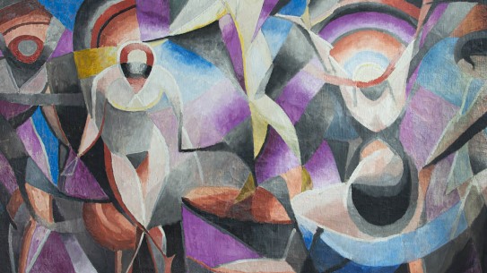 Thorvald Hellesen, «Komposisjon med dansere», ca. 1914–15. Storebrand Kunstsamling.