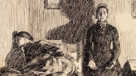 Erik Werenskiold, «Ma og Thinka», 1904. Detalj.