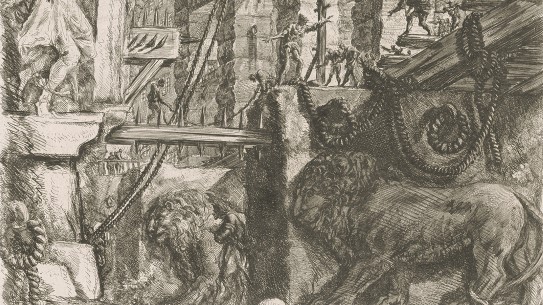 Giovanni Battista Piranesi, «Imaginære fengsler V», antagelig 1745 (plate) / 1760–1775 (trykk)