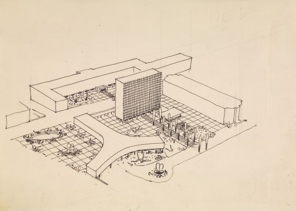 Erling Viksjø (arkitekt), Utbygging av Regjeringskvartalet. Fugleperspektiv. Antagelig 1958. Utbygging av Regjeringskvartalet. Fugleperspektiv