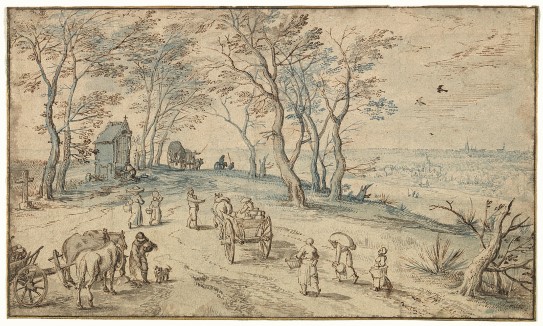Jan Brueghel, «Dorpelingen op weg naar de markt».