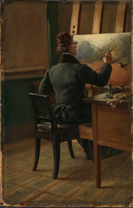 Siegwald Dahl,"Professor Dahl by the easel", 1848