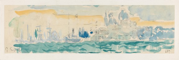 Paul Signac, «Kanal i Venezia med Santa Giorgio Maggiore», beg. av 1900-tallet. Gave fra Nasjonalgalleriets Venner i 1961.