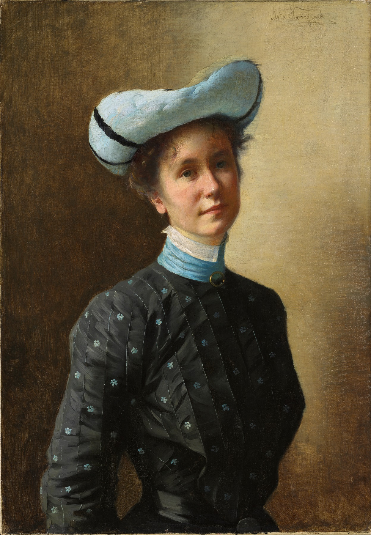 Asta Nørregaard, «Et portrett av en ung kvinne i blått», 1903.