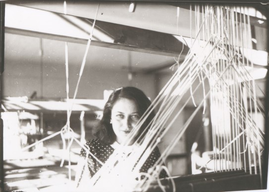 Otti Berger in the Weaving Workshop at Bauhaus Dessau, 1930-32. woman and a weav