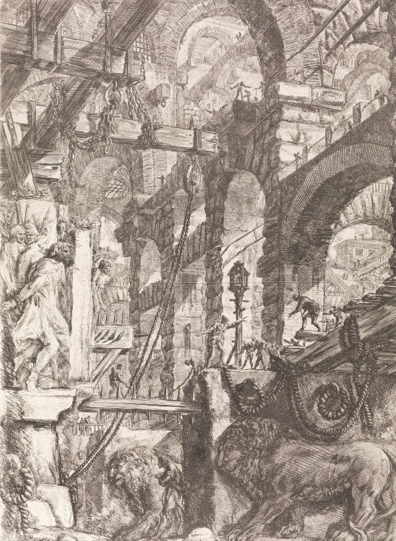Giovanni Battista Piranesi, «Imaginære fengsler V», antagelig 1745 (plate) / 1760–1775 (trykk)