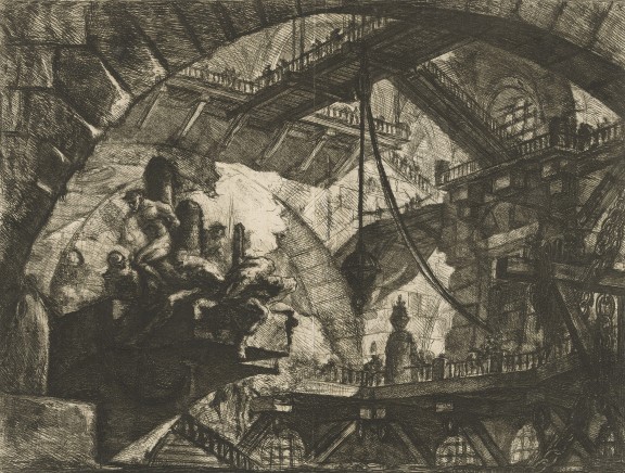 Giovanni Battista Piranesi, «Imaginære fengsler X», antagelig 1745 (plate) / 1760–1775 (trykk)