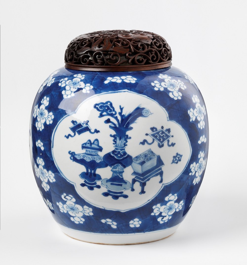 Krukke med kinesisk mønster