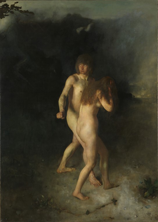 Hans Heyerdahl, «Adam og Eva drives ut av Paradiset», 1877