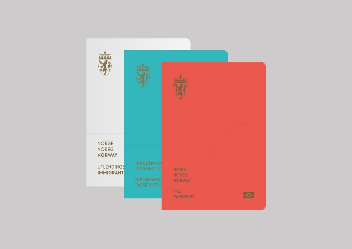 Pass, Kongeriket Norge laget av Neue Design Studio