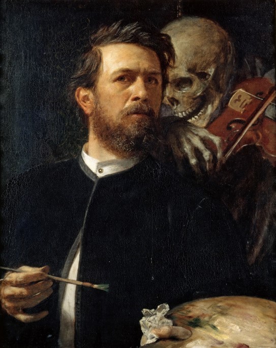 Arnold Böcklin, «Selvportrett med døden som spiller fele», 1872