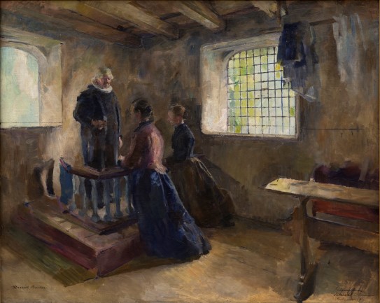Harriet Backer, "Churching, the Sacristy in Tanum Church", 1892
