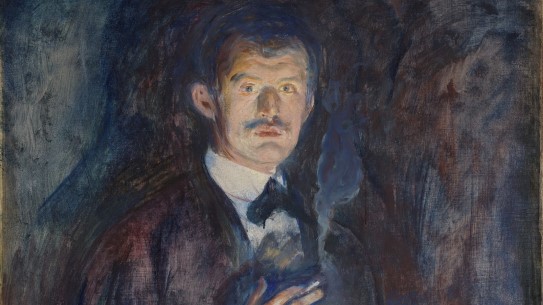 Edvard Munch, Selvportrett med sigarett, 1895 Kunstner: Munch Edvard, Selvportrættet med cigaretten