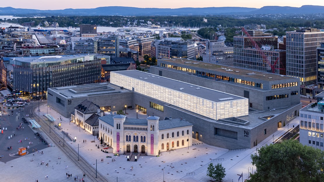 Museumsbygg i Oslo sett ovenfra.