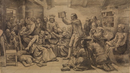 Adolph Tidemand, «Fanatikerne». Mellom 1865–1866.