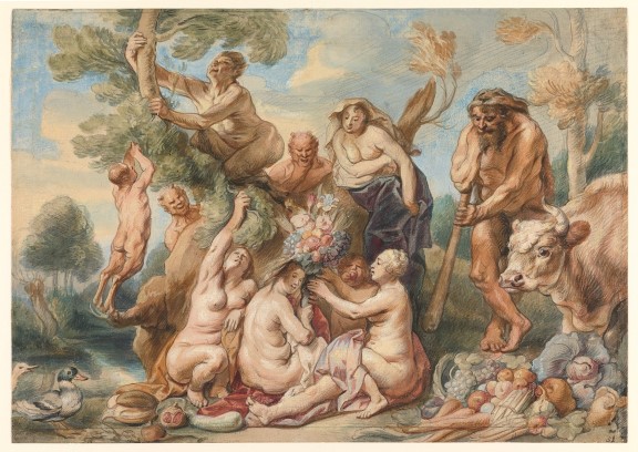 Jacob Jordaens, "Achelous Defeated by Hercules. The origin of The Horn of Plenty", 1649.