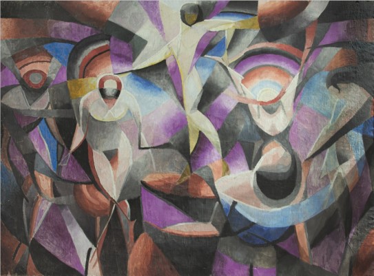 Thorvald Hellesen, «Komposisjon med dansere», ca. 1914–1915. Storebrand kunstsamling