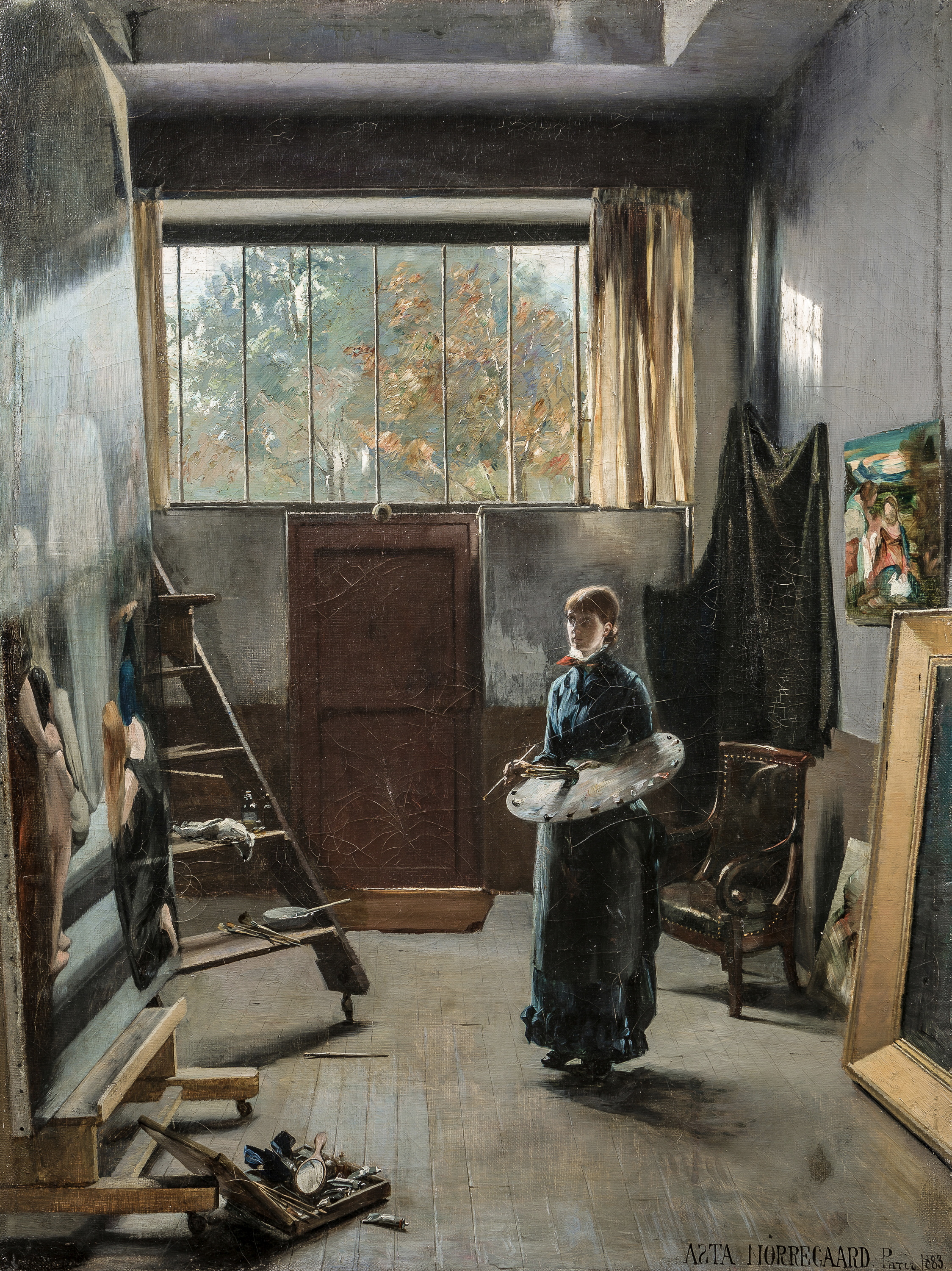 Asta Nørregaard, «I atelieret», 1883.
