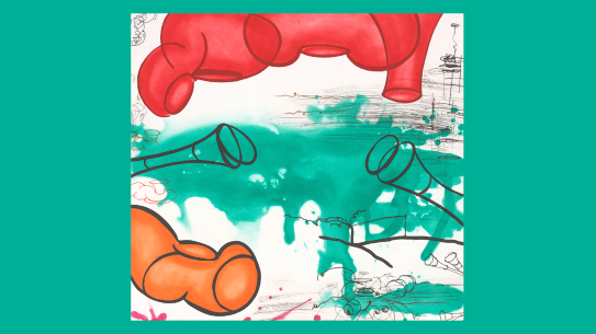 Carroll Dunham, "Three Etchings (#2)" (cropped), 1987
