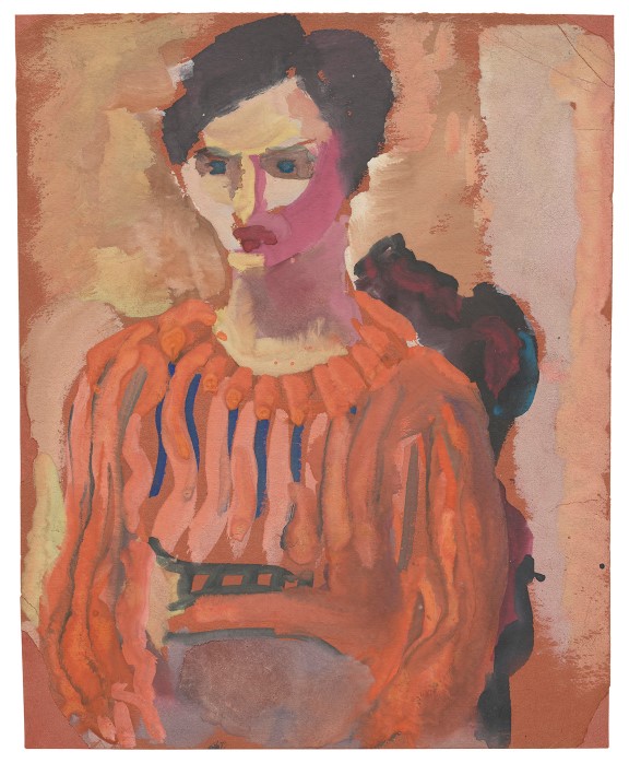 Mark Rothko, Uten tittel, 1934. National Gallery of Art, Gave fra The Mark Rothko Foundation, Inc., 1986.56.472 Maleri på papir av kvinne med stripete bluse