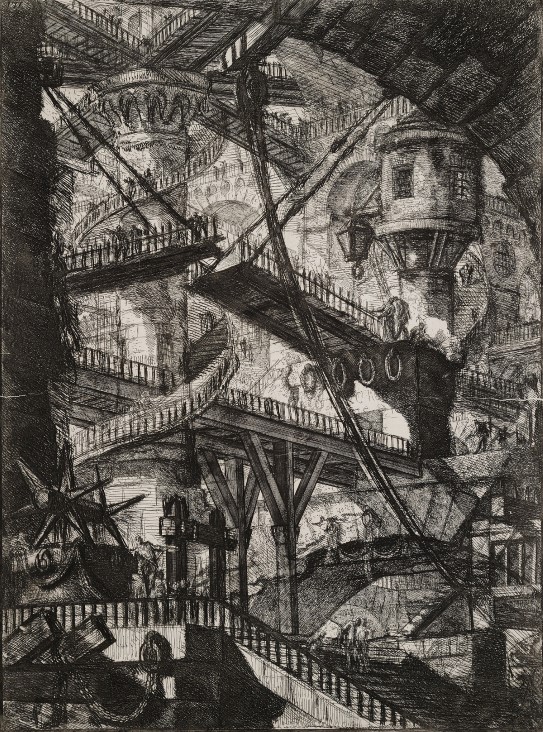 Giovanni Battista Piranesi, «Hengebroen, Imaginære fengsler nr. VII», 1761