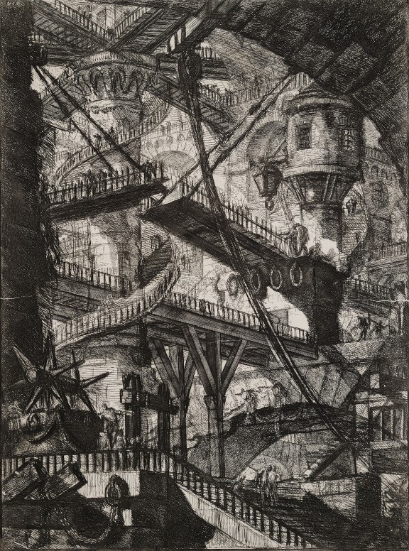 Giovanni Battista Piranesi, «Hengebroen, Imaginære fengsler nr. VII», 1761