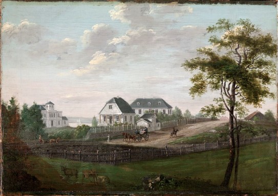 Drammensveien med Døderleins løkke og Solliløkken, ukjent kunstner, 1830-årene – Foto: Rune Aakvik / Oslo Museum