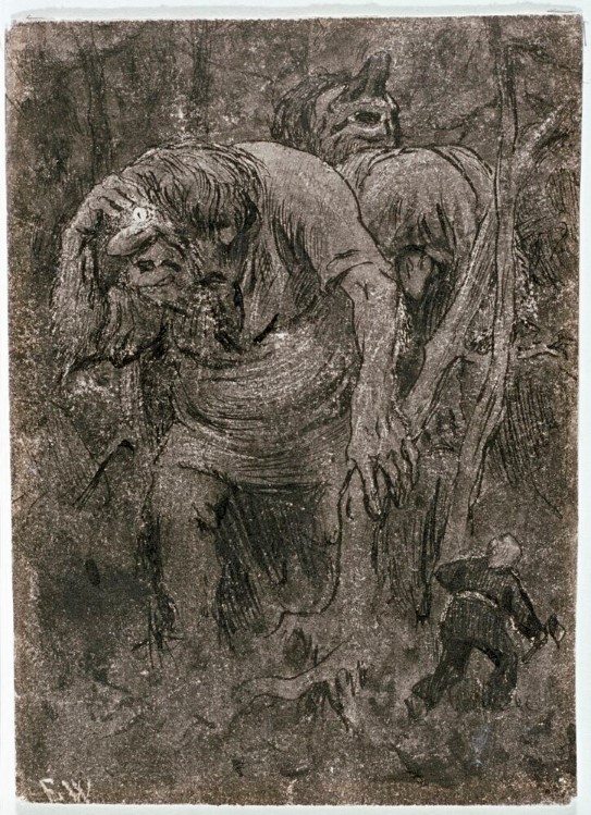 Erik Werenskiold, Trollene hadde bare ett øye sammen alle tre, og det skiftes de på å bruke, 1878