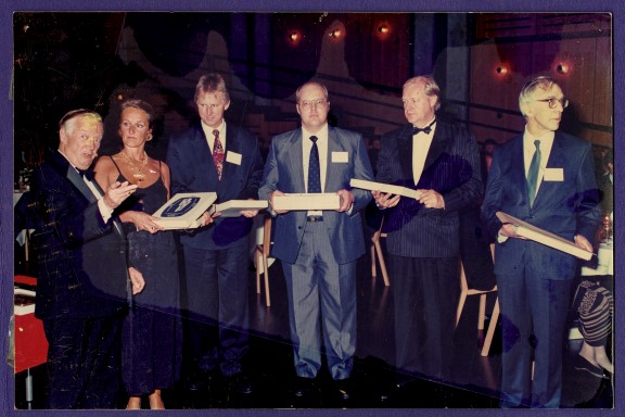 Brodtkorb på utdelinga av European Award for Steelstructures i 1991.